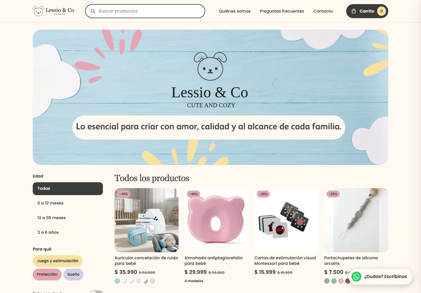 Lessio & Co public website on desktop